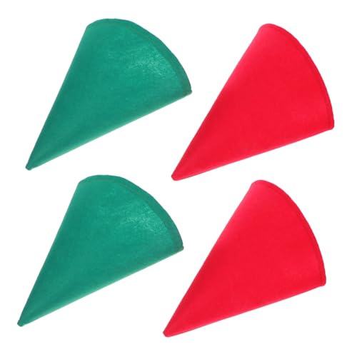 Kisangel 4 Stück Teiliges Weihnachts-zwergenmützen aus Filz Verstellbare Elf-kegelmützen für Erwachsene und Vielseitig Einsetzbar für Halloween Fasching Karneval und Weihnachtskostüme von Kisangel