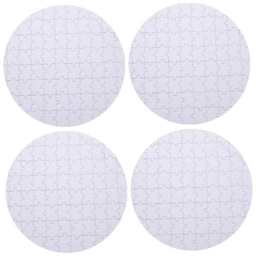Kisangel 4 Stück Teiliges Weißes Sublimationspuzzle Vorgefertigte DIY Blanko Puzzleteile aus Hitzebeständigem Material für Kreative Wärmeübertragungen bei Familienfeiern Geburtstagen und von Kisangel