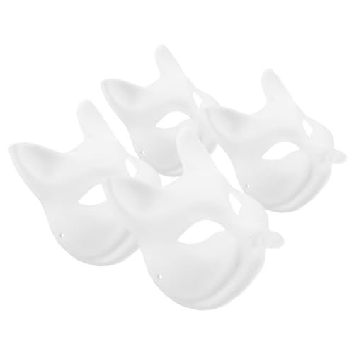Kisangel 4 Stück Weiße Pappmasken zum Bemalen DIY Maske für Frauen Umweltfreundliche Fuchs Masken aus Papier als Party Requisite für Karneval Halloween und Maskenball von Kisangel