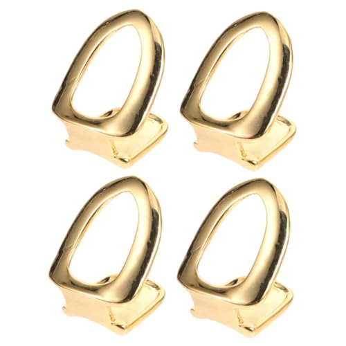 Kisangel 4 Stücke Goldene Zähne Kappe Grill Zähne Schmuck Zahn Ringe Für Geldbörse Zahn Schmuck Kupfer von Kisangel