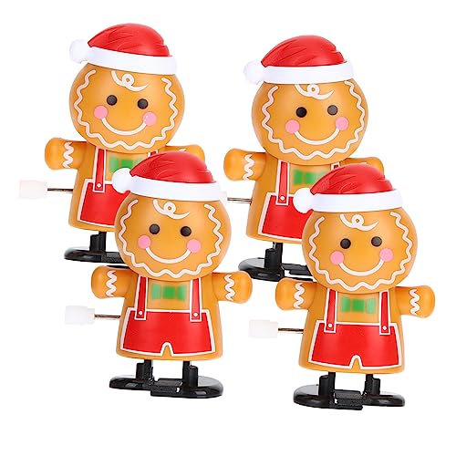 Kisangel 4 Stück -keksmännchen- Weihnachtsspielzeug Für Weihnachtsfeier Gefälligkeiten Für Weihnachtsspielzeug Aufziehen Lebkuchen Weihnachtsdeko Klein Plastik von Kisangel