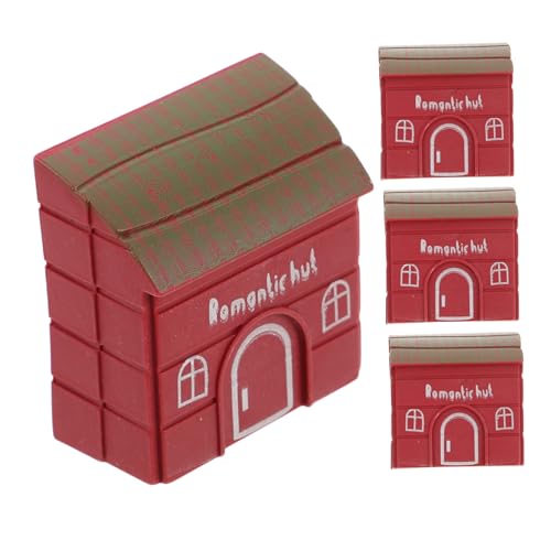 Kisangel 4 Stücke Kabinenmodell modellhaus Miniaturhaus Puppenhaus Modell Tischdekoration Mini Bonsai Dekoration Gartenlandschaftshaus Ornament DIY Bonsai-Dekoration Figur Fee klein Plastik von Kisangel