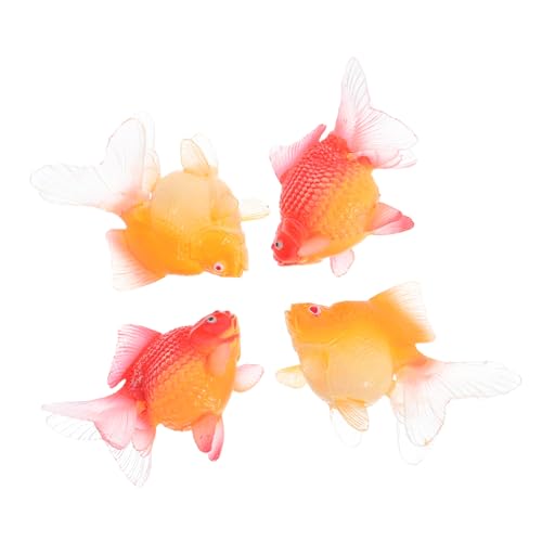 Kisangel 4 Stücke Künstliche Goldfische Miniatur Aquarium Deko Realistische Koi Fisch Figuren aus Kunststoff Schwimmende Unterwasser-Dekoration für Aquarium Feengarten und Partygestaltung von Kisangel