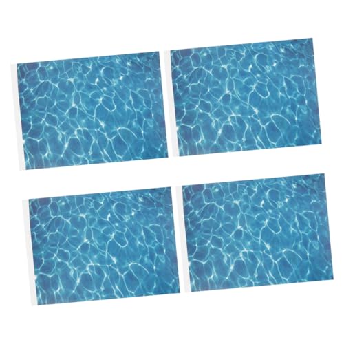 Kisangel 4 Stücke Simulierte Wasser Textur Papier Meer Welle Miniatur Boden Papier Aufkleber Himmel Blau von Kisangel