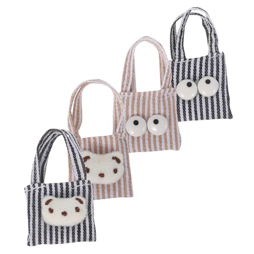 Kisangel 4 Teilige Mini Umkleidetasche Kleine Tragetasche Für Mädchen Hausszenen Mini Tasche Babypuppen Geldbörse Puppenspielzeug Umhängetasche von Kisangel