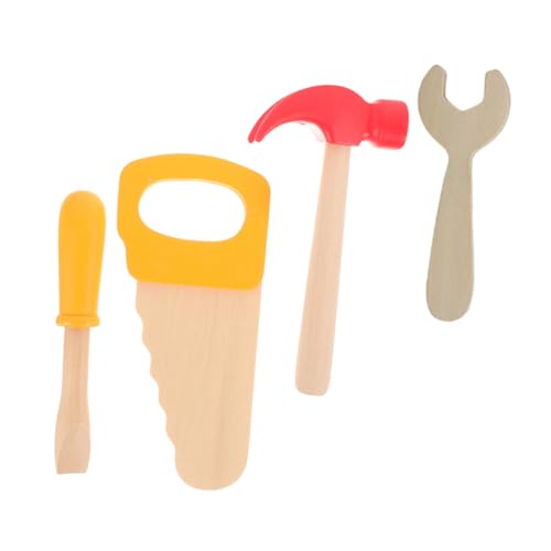 Kisangel 4 Teiliges Holzbearbeitungswerkzeug Set Kleinkinderspielzeug Kleinkinderhammer Kinderhammer Konstruktionsspielzeug Kettensägenhammer Kleiner Holzhammer von Kisangel