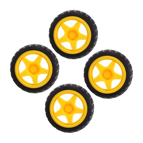 Kisangel 4-teilige Rolle Spielzeugrad Spielzeugreifen Kunststoffrad Auto Mit Getriebe Räder Für Das Handwerk Fahrsimulationsspielzeug Auto Lenkrad Rc-spielzeugauto-Rad Plastik von Kisangel
