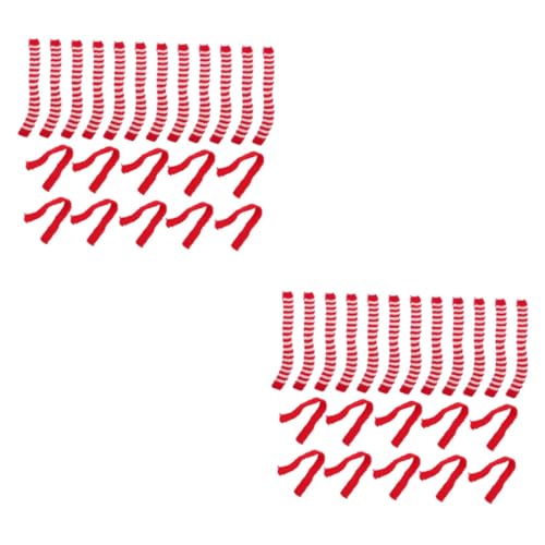 Kisangel 40 Stck Teiliges Mini Puppen Schals Weiche Wollschals mit Rot Weiß und Rot Grün Streifen Dekorative Accessoires für Puppen Mini Schneemänner und Kleine Spielzeugfiguren Flexibel von Kisangel