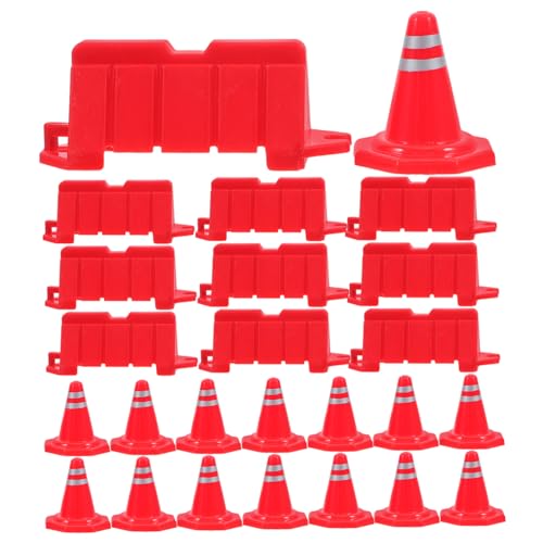 Kisangel 40 Stück Mini Verkehrskegel Teiliges DIY Sandtisch Verkehrsmodell mit Straßensperren und Verkehrsschildern Lernspielzeug für Verkehrswissen und Kreativität Verschiedenen Szenarien von Kisangel