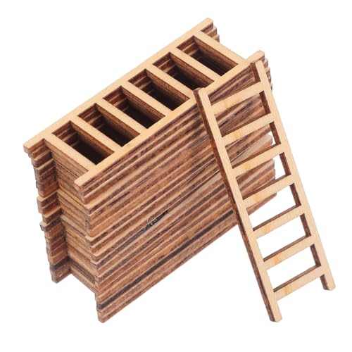 Kisangel 40 Stück Teiliges Kleine Holzleitern Miniatur Treppen Modell Holzdekor Mikrolandschaft Deko für Puppenhaus DIY Garten Terrasse Bastelzubehör von Kisangel