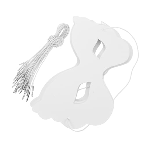 Kisangel 40 Stück Weiße Papierschmetterlingsmasken Bemalbare Halbgesichtsmasken aus Stabilem Papier mit Elastischem Band Leichte DIY Bastelmasken für Geeignet für Karneval Halloween und von Kisangel