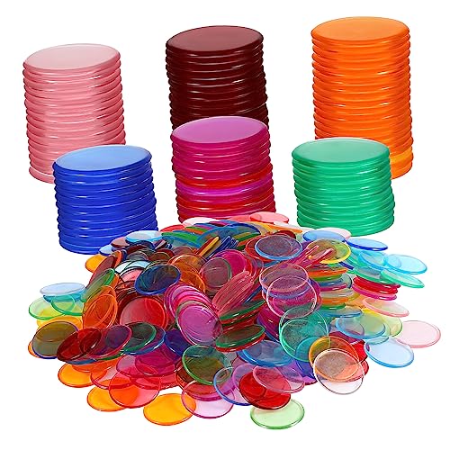 Kisangel 400 Stück Transparente Zählchips Bingo Marker für Spiele Wiederverwendbar Langlebig Spielkarten Zubehör für Bingo Events und Lernspiele von Kisangel