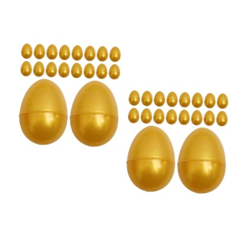 Kisangel 48 Stck. Teiliges Goldene Leere Plastik Eier Hohl und Wiederbefüllbar Stabile und Süßigkeitenboxen Sichere Kunststoffmaterialien für Partydekoration Feiern Hochzeit von Kisangel