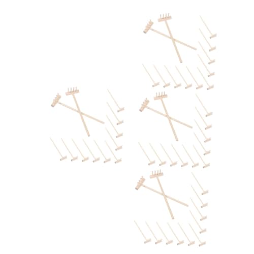 Kisangel 48 Stck. Teiliges Set Mini Gartenrechen aus Bambus für Sandtisch Dekoration und Teekunst Miniatur Zen Gartenwerkzeug für Kreative Gestaltung von Kisangel