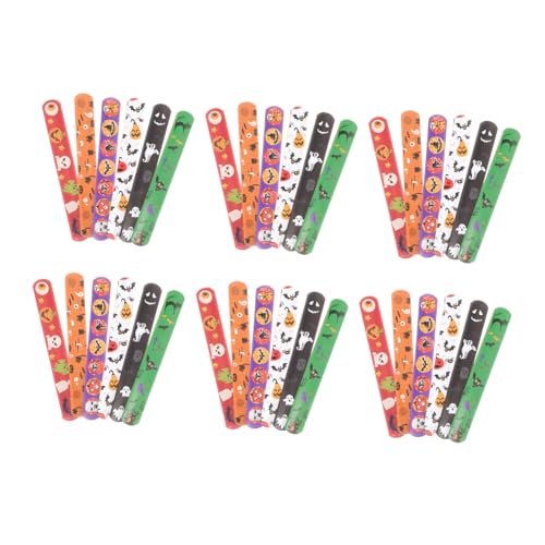 Kisangel 48 Stück Halloween Schnapparmband Set Armbänder mit Gruseligen Mustern für Halloween Partys und Mitgebsel Gefertigt Komfortabel und Leicht Kisangel 48 Stück Halloween Schnapparmband Set Armbänder mit Gruseligen Mustern für Halloween Partys und Mitgebsel Gefertigt Komfortabel und Leicht von Kisangel