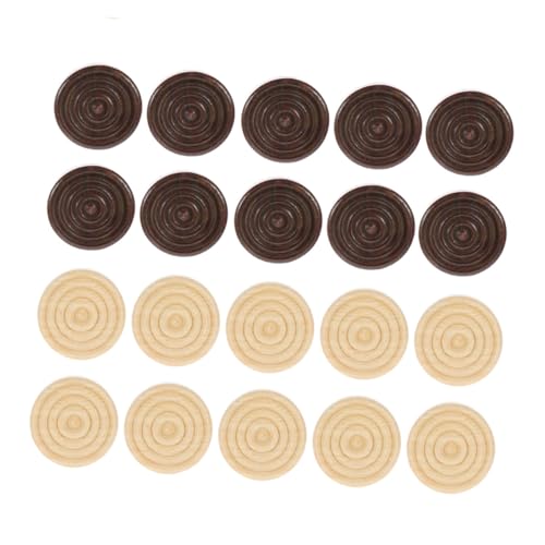 Kisangel 48 Stück Holzspielsteine für Damespiel aus Robustem Holz Stapelbar und Abgerundet Brettspiel-ersatzteile für Familie Camping Reisen und Bildungsspiele von Kisangel