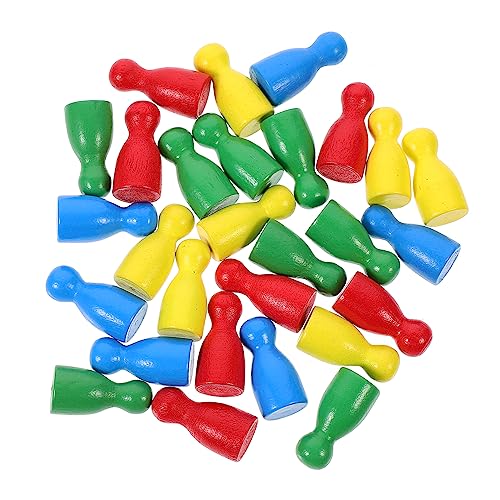 Kisangel 48 Stück Teiliges Holz Schachfiguren Menschliche Form Stabile Brettspiel Zubehör Polierte Oberfläche Langlebig Lernspiel für Anfänger Logisches Fördernd Farben Je von Kisangel
