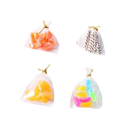Kisangel Miniatur-Lebensmittel-Sets 4er-Pack Mini-Snacks-Tasche Für Jungen Und Mädchen Spielhaus-partytaschen von Kisangel