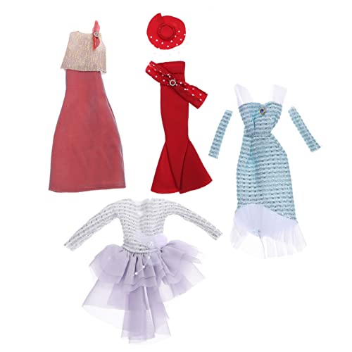 Kisangel 4Sätze Puppenbekleidungsset Teiliges Abendkleid Zubehör Für Puppen Für Puppen Schickes Design Leicht Tragbar Bereichert Die Vorstellungskraft Sicheres von Kisangel