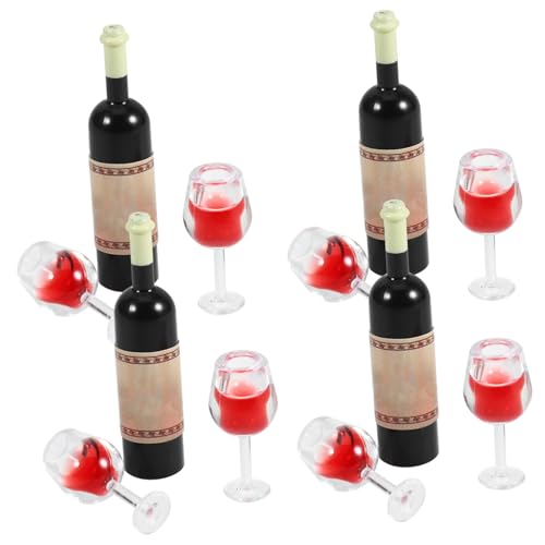 Kisangel 4Sätze Rotwein Dekoration für Mikrolandschaften DIY Projekte und Fotorequisiten Langlebig und Vielseitig Einsetzbar von Kisangel