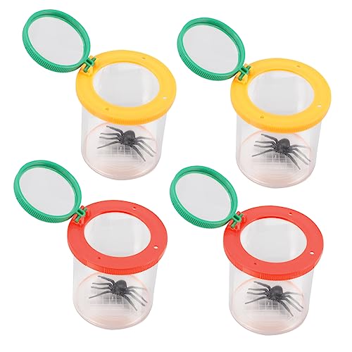 Kisangel 4Stücke Insektenbeobachtungslupe Für Robuste Vergrößerungsbox Für Naturerkundungen Für Kleine Und Bildungsspielzeug von Kisangel