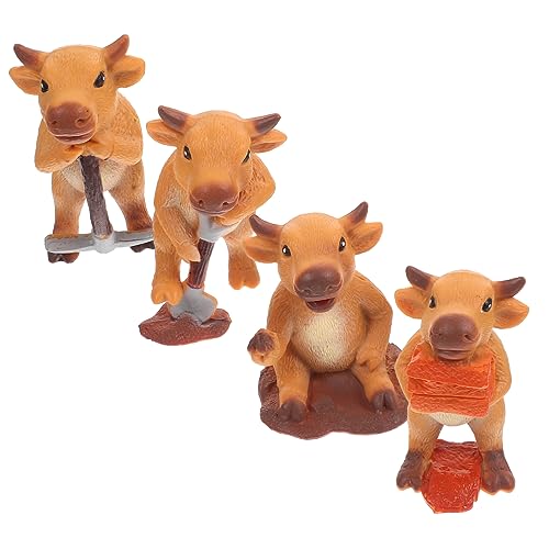 Kisangel 4Stücke Kleine Kuhfiguren Realistische Tiermodelle aus Hochwertigem für Kreative Dekoration Miniaturgärten und für Rollenspiele Kisangel 4Stücke Kleine Kuhfiguren Realistische Tiermodelle aus Hochwertigem für Kreative Dekoration Miniaturgärten und für Rollenspiele von Kisangel