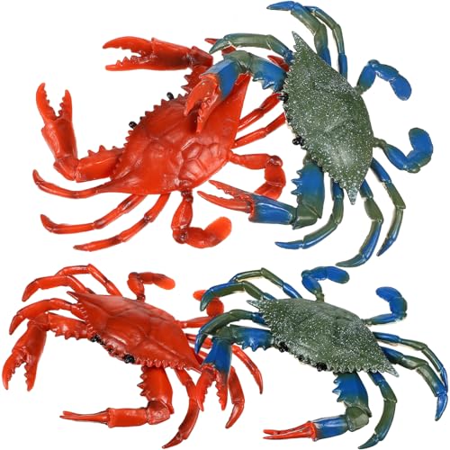Kisangel 4Stücke Künstliche Krabbenspielzeuge Realistische Meereslebewesen Figuren Sicheres Material Schwimmfähig Für Badewanne Und Strandspielzeug Von Kreativität Und Lernen von Kisangel