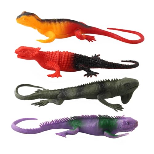 Kisangel 4Stücke Simulierte Wildtiermodelle Anole Tier Für Lebendige Dekoration Weiches Langlebiges Kunststoffspielzeug Für Lernspiele Und Tierdekoration von Kisangel