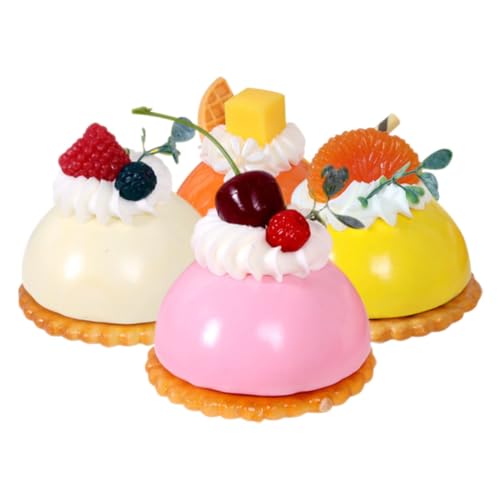 Kisangel 4stücke Gefälschte Kuchenmodelle Simulationskuchen Künstliche Desserts Für Küche Fenster Dekoration Lehrmodell Heimdekoration von Kisangel