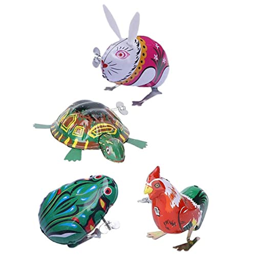 Kisangel 4Stücke Uhrwerkspielzeug Aus Aufziehspielzeug Für Lustige Lernspielzeuge Mit Cartoon Design Batteriefrei Und Für Jungen von Kisangel