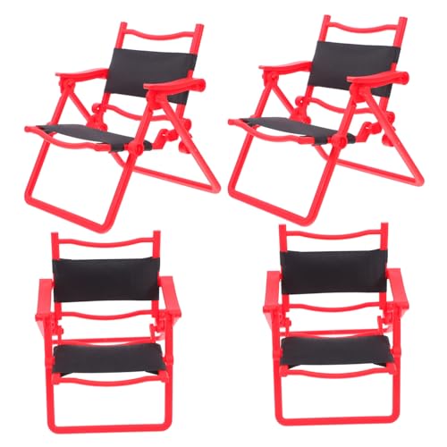 Kisangel 4pcs Puppenklappstuhl Mini Beach Stuhl Kleine Stuhl Spielzeug Mini Ornament Fotosaufnahmen Requisiten Klappstuhl Miniatur Miniature von Kisangel