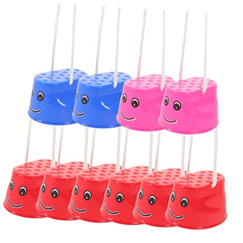 Kisangel 5 Paare Kinderstelzen Bunte Outdoor Stelzenschuhe mit Stabilem Seil für Kindergarten Sportspielzeug Gleichgewichtstrainer zur Koordination und Motorischen Entwicklung Robustes von Kisangel