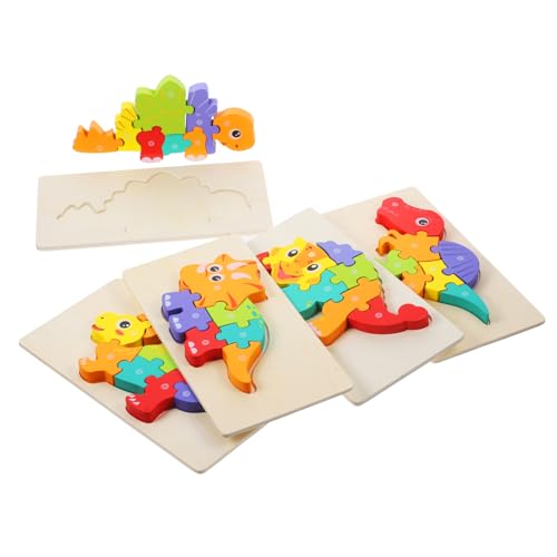 Kisangel 5 Sätze 3D -Puzzlespielzeug Pädagogisches Puzzlespielzeug für Kleinkinder Cartoon-Puzzle- Pädagogikspielzeug Puzzles aus Holz Holzpuzzle für hölzern von Kisangel