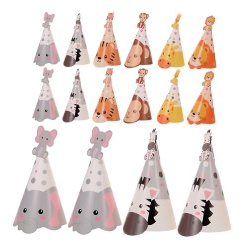 Kisangel 5 Sätze Geburtstagsparty Hüte aus Papier Dschungel Tiermotive Hüte für Leichte Komfortable Waldtiere Partyhüte für Kleine Feiern und Kreatives Rollenspiel von Kisangel