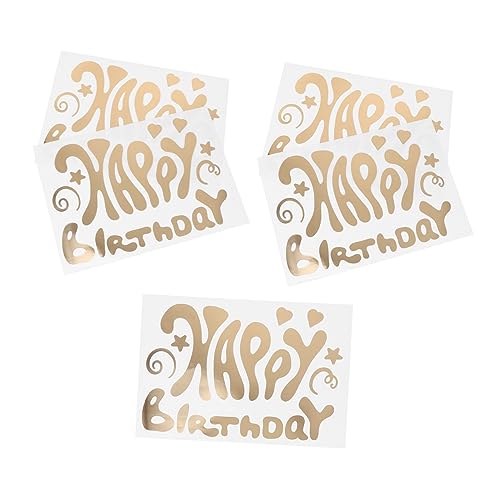 Kisangel 5 Stück Alles Zum Geburtstag Aufkleber Geburtstag Wandtattoo Geburtstagsfenster Haftet Alles Zum Geburtstag Fenster Klammert Geburtstagskalender Aufkleber Plastik Golden von Kisangel