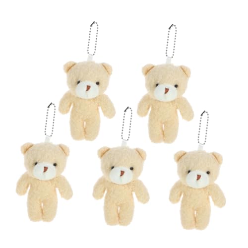 Kisangel 5 Stück Anhänger Plüsch Kleines Gelenk Gefülltes Plüsch Winziger Bär Kuscheltier Bär Plüschtier Tier Plüschbär Kuscheltier Plüsch Schlüsselanhänger Mini Plüschies Beige Pp von Kisangel