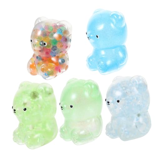 Kisangel 5 Stück Antistress Kleiner Elastischer TPR Bär Handliches Decompression Toy zur Stressreduktion und Beruhigung für Erwachsene und Kompaktes Fidget für Alltag und Freizeit von Kisangel