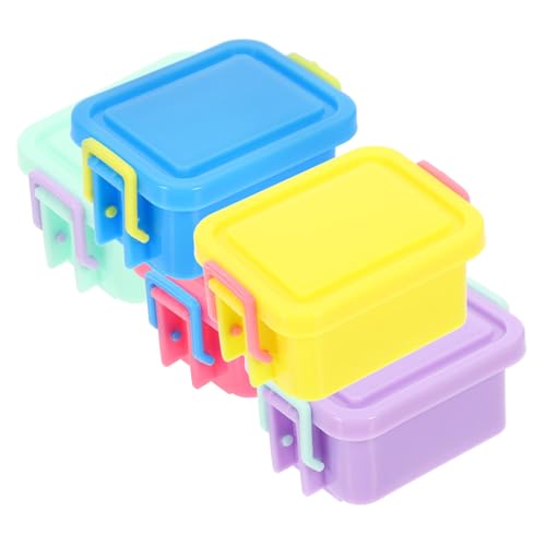 Kisangel 5 Stück Box Puppenhaus Aufbewahrungsbox Puppenhaus Kleiner Behälter Kinderfächer Boxen Behälter Miniatur Kleine Dekoration Puppenhaus Versorgung Puppe Puppenhaus Dekore Abs von Kisangel