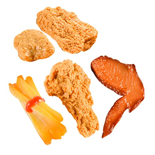 Kisangel 5 Stück Brathähnchen -Set -Modell kleines Snackmodell gefälschtes Brathähnchen Fritten gebraten realistisches Fastfood gefälschtes Lebensmittelmodell realistisches Snackmodell PVC Kisangel 5 Stück Brathähnchen -Set -Modell kleines Snackmodell gefälschtes Brathähnchen Fritten gebraten realistisches Fastfood gefälschtes Lebensmittelmodell realistisches Snackmodell PVC von Kisangel