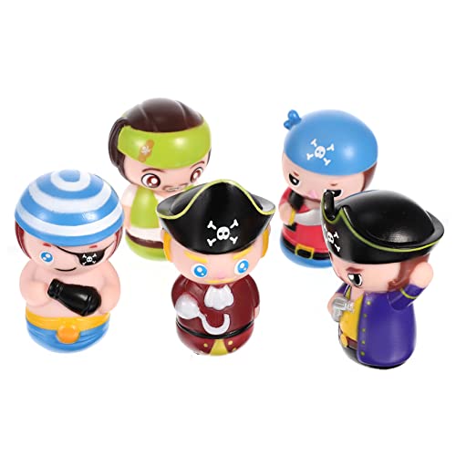 Kisangel 5 Stück Piraten-handpuppen Für Jungen Und Mädchen Mini-Cartoon-fingerspielzeug Pädagogische Partygeschenke Bequemes Dehnbares Handpuppenspielzeug von Kisangel