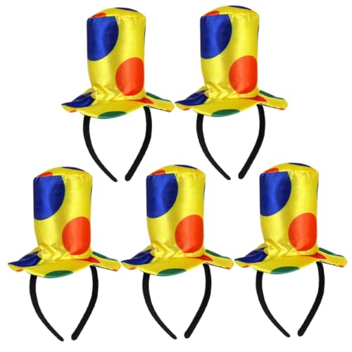 Kisangel 5 Stück Clown Haarreif mit Bunten Filzdreieck-hüten Lustiges Zirkus-party-zubehör für Halloween Karneval Kostümspiel für Damen und Herren von Kisangel