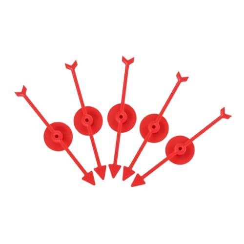 Kisangel 5 Stück Digitales Plattenspieler - Rad Erwachsene Brettspielzubehör Plattenspieler-Anzeigen Pfeile Zubehör Brettspiel Pfeile Plastikzeiger Abs rot von Kisangel