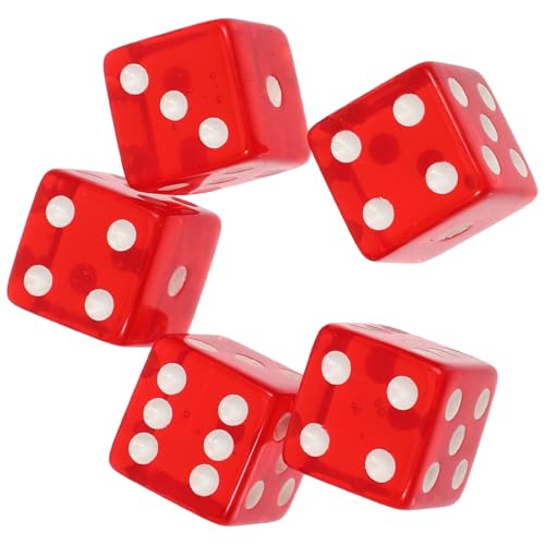 Kisangel 5 Stück Große Transparente Spielwürfel für Brettspiele Lustige Party Requisiten für Spieleabende Bars und Feiern von Kisangel