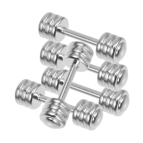 Kisangel 5 Stück Hanteln Teiliges Modell für Puppenhaus Fitnessraum Realistische Deko für Szenen Zubehör für Kreative Spielideen und Heimdekoration von Kisangel