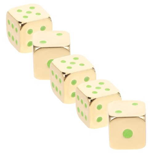 Kisangel 5 Stück Metall Würfel Zahlenwürfel Nachtleuchtend für Tischspiele Partyspiel mit Abgerundeten Ecken und Glatter Oberfläche für Gesellige Spielrunden von Kisangel