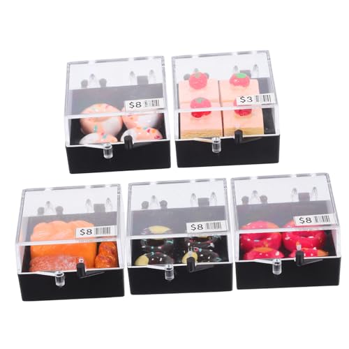 Kisangel 5 Stück Mini Kuchenmodell Kunstkuchen Realistischer Künstlicher Kuchen Puppenhaus Miniaturkuchen Miniatur Harzkuchen Mini Harz Lebensmittel Realistisches Lebensmittel von Kisangel