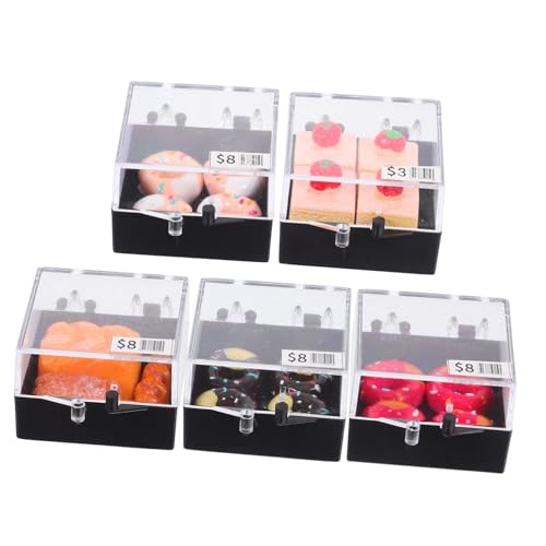 Kisangel 5 Stück Mini -Kuchenmodell realistische Lebensmittelrequisiten winziges Essen realistischer Obstkuchen Miniatur -Lebensmittelpuppenhauszubehör Mini-Kuchenspielzeug Plastik von Kisangel