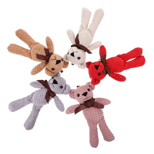 Kisangel 5 Stück Plüschspielzeugpuppe Stofftierpuppe Weihnachtsbär Tierisches Plüschtier Kleine Stofftierbären Kuscheltier Bären Plüschbärenpuppe Süßer Kleiner Bär Kleine Kuscheltiere Masse von Kisangel