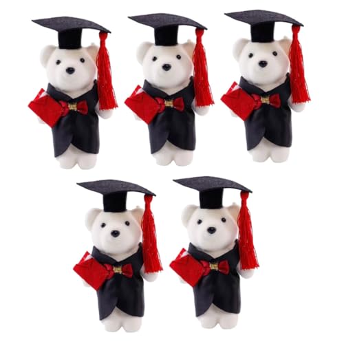 Kisangel 5 Stück Puppe Abschlussfeier Abschlusspuppe Cartoon Bär Puppe Entzückender Bär Abschluss Kuschelbär Für Blumenstrauß Plüschbär Niedlicher Bär Abschlussbär Tuch von Kisangel
