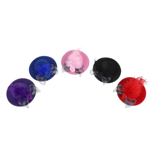 Kisangel 5 Stück Puppen Dekohut Mini Zylinderhüte Filz Minihüte Mini Teeparty Hüte Miniatur Puppenhaus Zubehör Für Puppen Kleine Partyhüte Für Puppenhut Netz von Kisangel